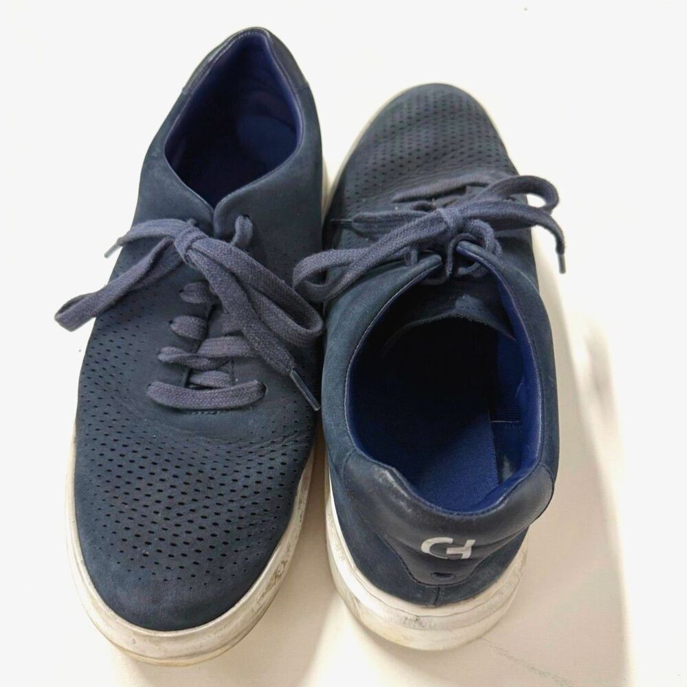 Cole Haan Grand Series Navy Perforated Nubuck Leather Sneakers